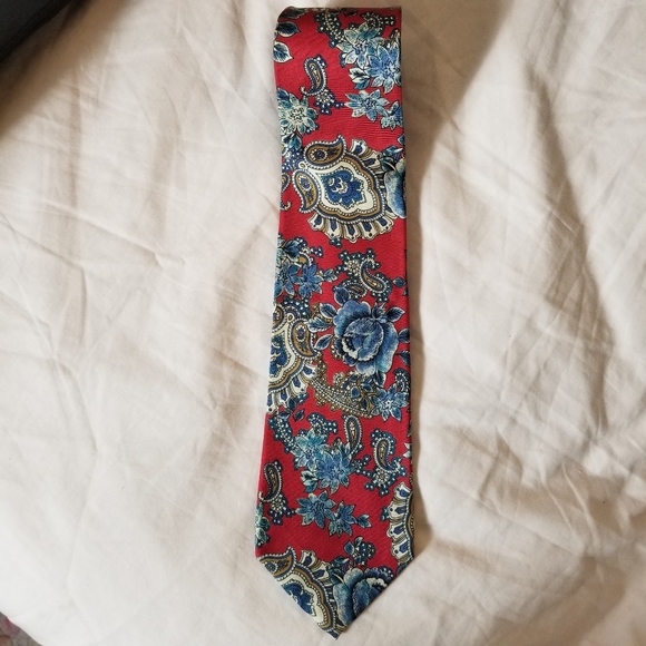 Silk Accents 100%Silk  Paisley& Floral Pattern Tie - Picture 3 of 4